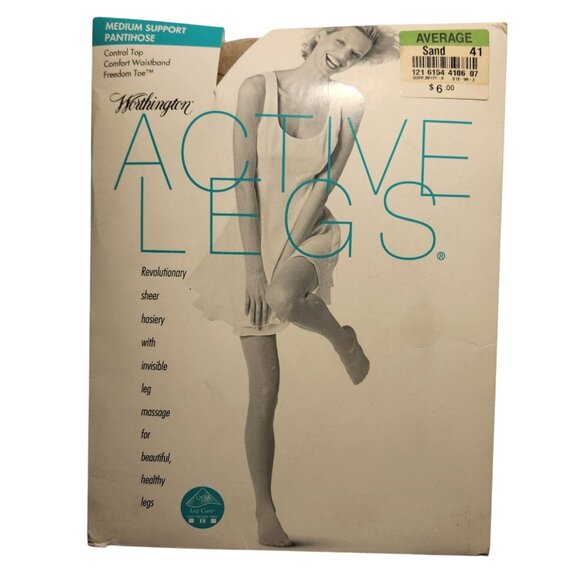 Worthington Medium Support Pantyhose Sand Average Control Top Compression Hosier - Picture 1 of 3
